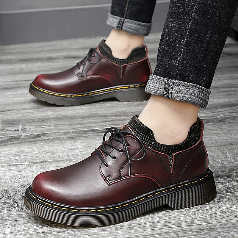 New Mens Shoes Genuine Leather Casual Shoes British Style Brand Formal Fashion Flats Men Footwear High Quality Shoe Oxford LJ201126