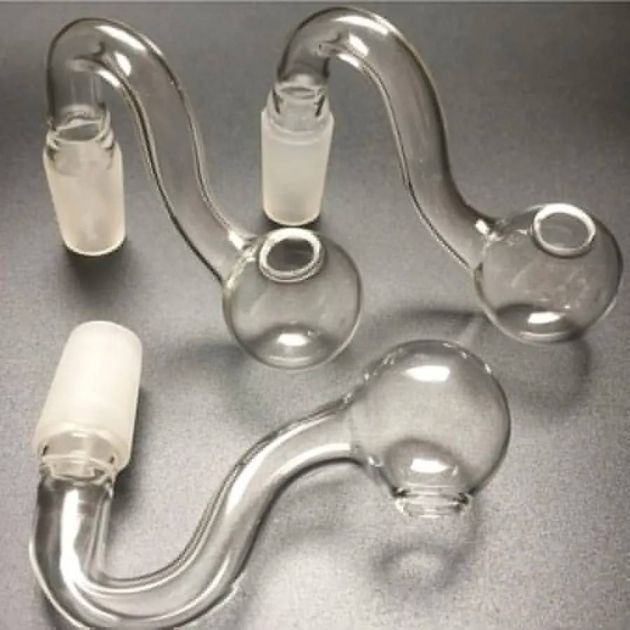 10 mm manlig gemensam tjock pyrex glas oljebrännare rör tobak transparent skål vattenpipa adapter bong rör röker shisha rör rök rör nagel brinnande jumbo tillbehör