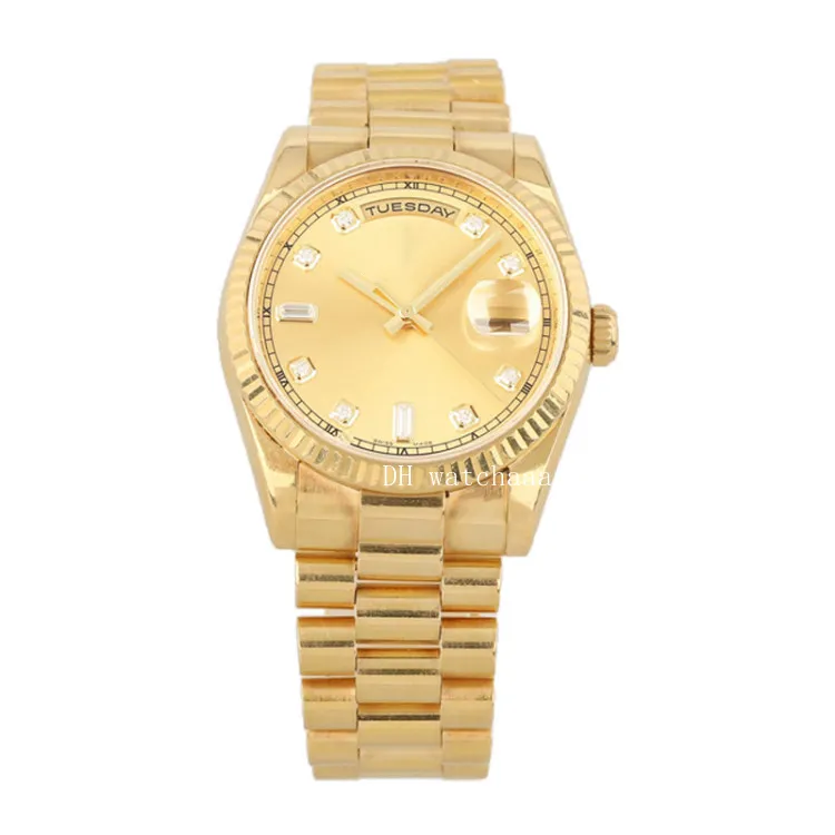 2022 High Quality Watch 2813 Auto 36mm Gold Diamond Men's Chain 118238 Automatic Mechanical Men's Watches