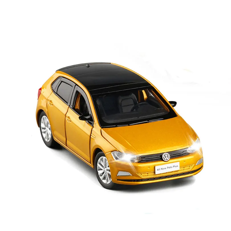 1 32 VW All New Polo PLUS Simulation Toy Vehicles Model Alloy Toys Genuine License Collection Gift Off Road Car Kids LJ2009307020500