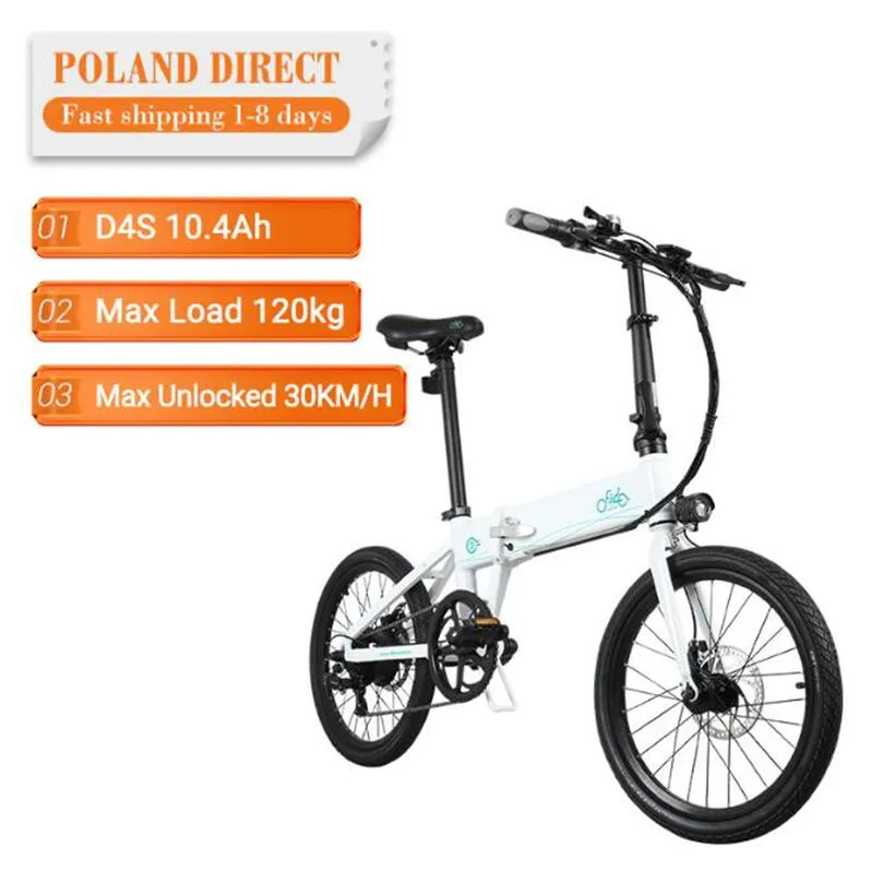 FIIDO D4s 10.4Ah 36V 250W 20 Inches Folding Moped Bicycle 25km/h Top 