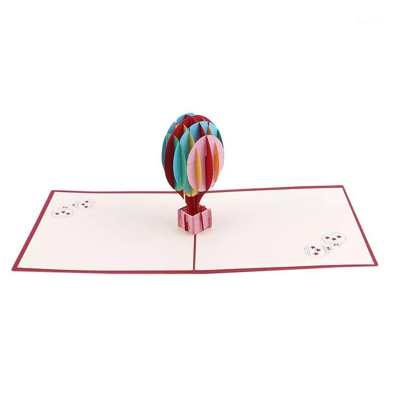 3D -up Greeting Card Postcard Retro Envelope Hot Air balloon Paper Handmade Valentine Day Cutting Happy Birthday Gift1