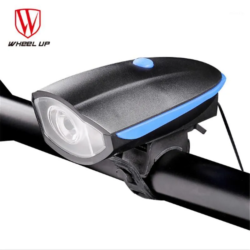 휠 업 USB 충전 240 루멘 IPX4 전기 경적 자전거 나이트 라이딩 경고 경고 자전거 헤드 라이트 자전거 액세서리 20211