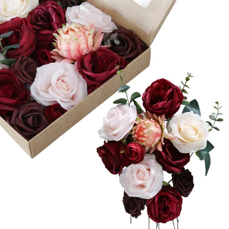 Artificial Flowers Box Set for DIY Wedding Bouquets Centerpieces Arrangements Party Baby Shower Home Decorations