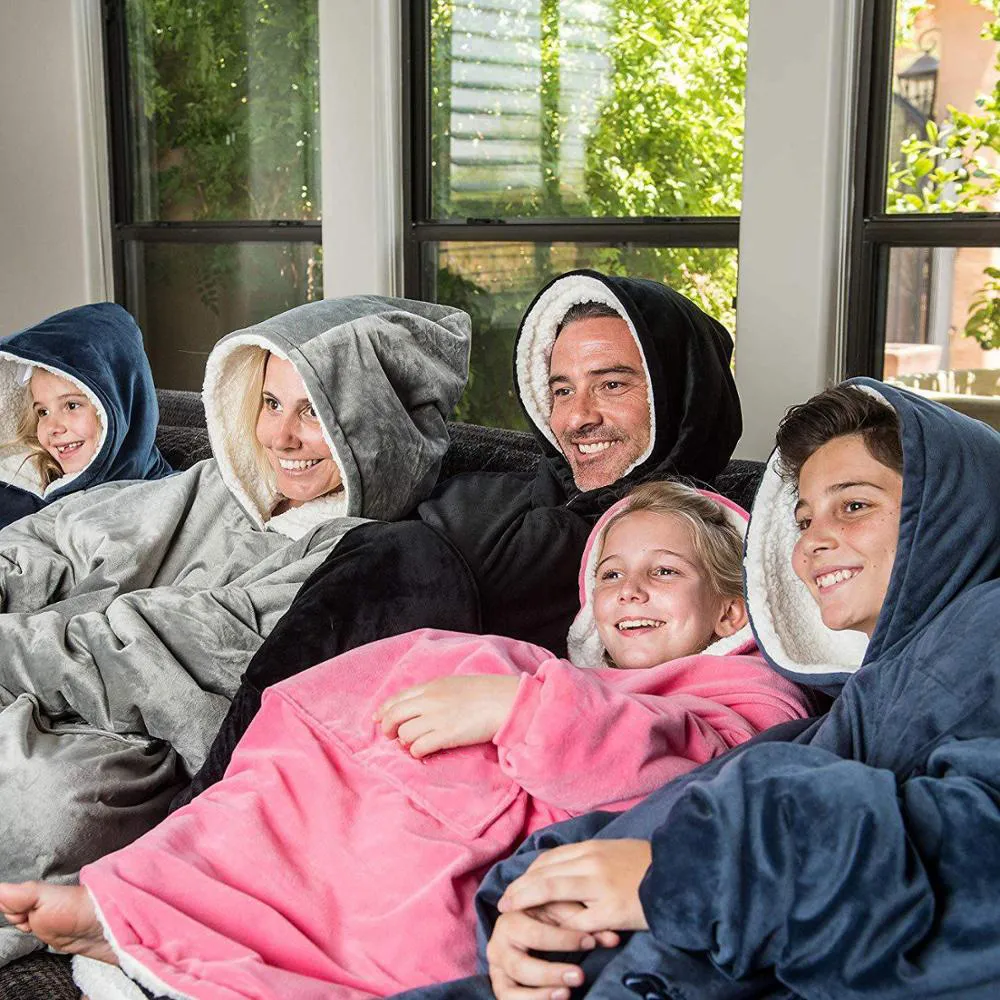 Winter Sherpa Blanket With Sleeve Ultra Plush Blanket Hoodie Pink Grey Wine Blue Warm Flannel Hooded Hooded Blanket For Adults 201112 From Xue10 24.36 DHgate.Com