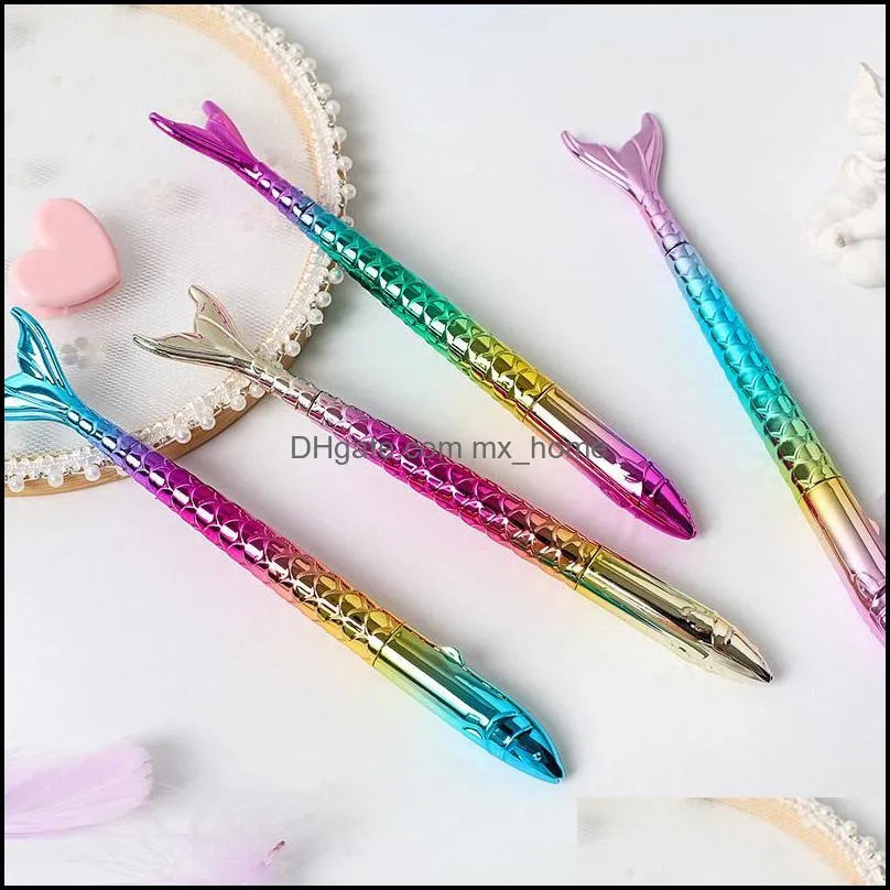 Fashion Kawaii Colorful Mermaid Pens Student Writing Gift Novelty Mermaid Ballpoint Pen Stationery School Office Supplies