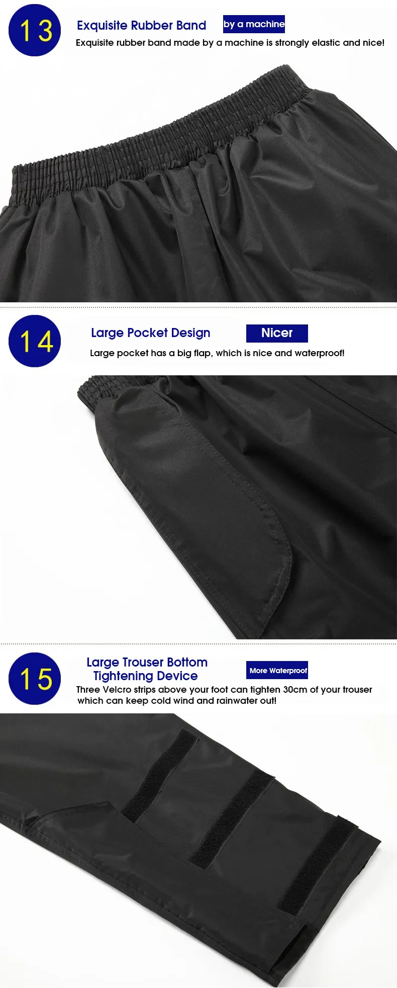 Fashion Men Women Motorcycling Rain Coat Pants Suit 24