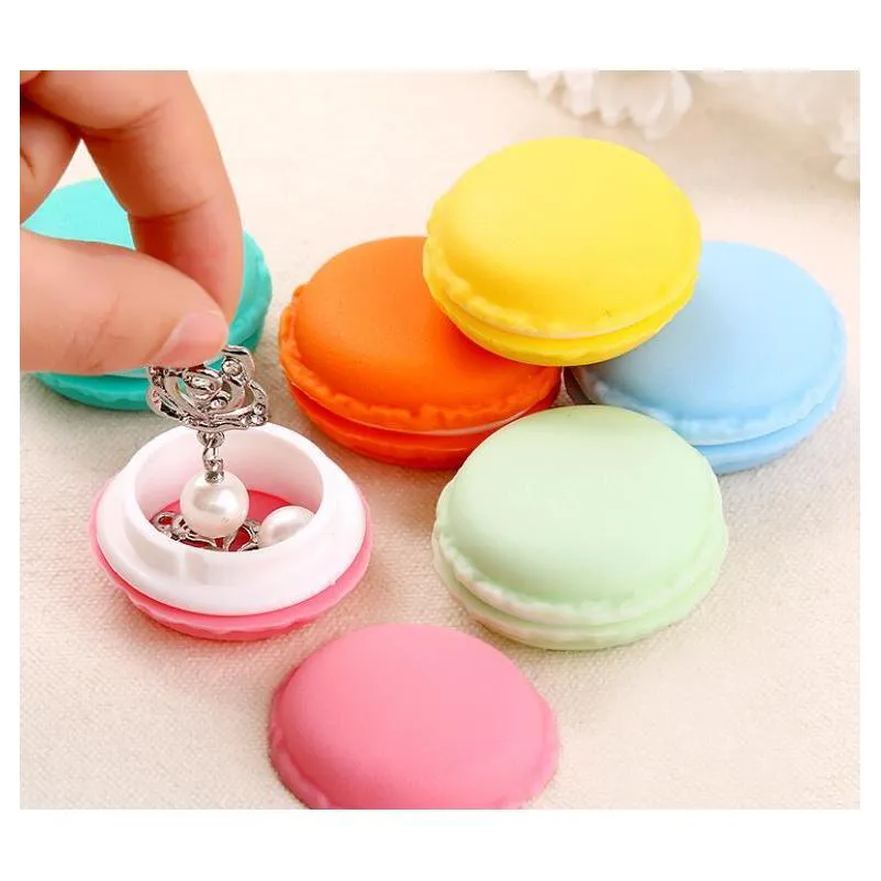 candy color macaroon jewelry box case package for earrings ring necklace pendant mini cosmetic jewelry packaging wholesale ship