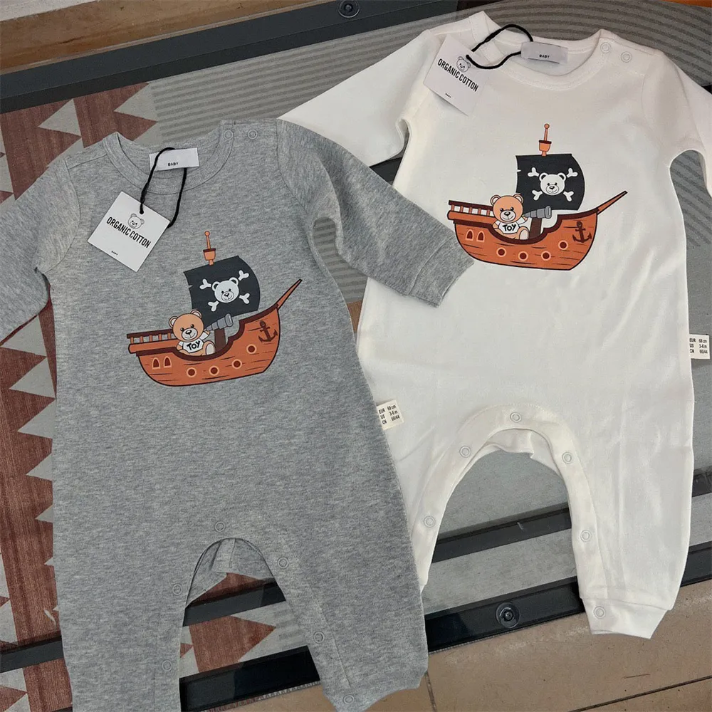 Bebek Yenidoğan Bebek Tulum Kızlar Organik Pamuk Giysi Tasarımcısı Marka Teddy Bear Onesie Bodysuits Tulum Çocuk Boys Kostüm Pijama Tulum