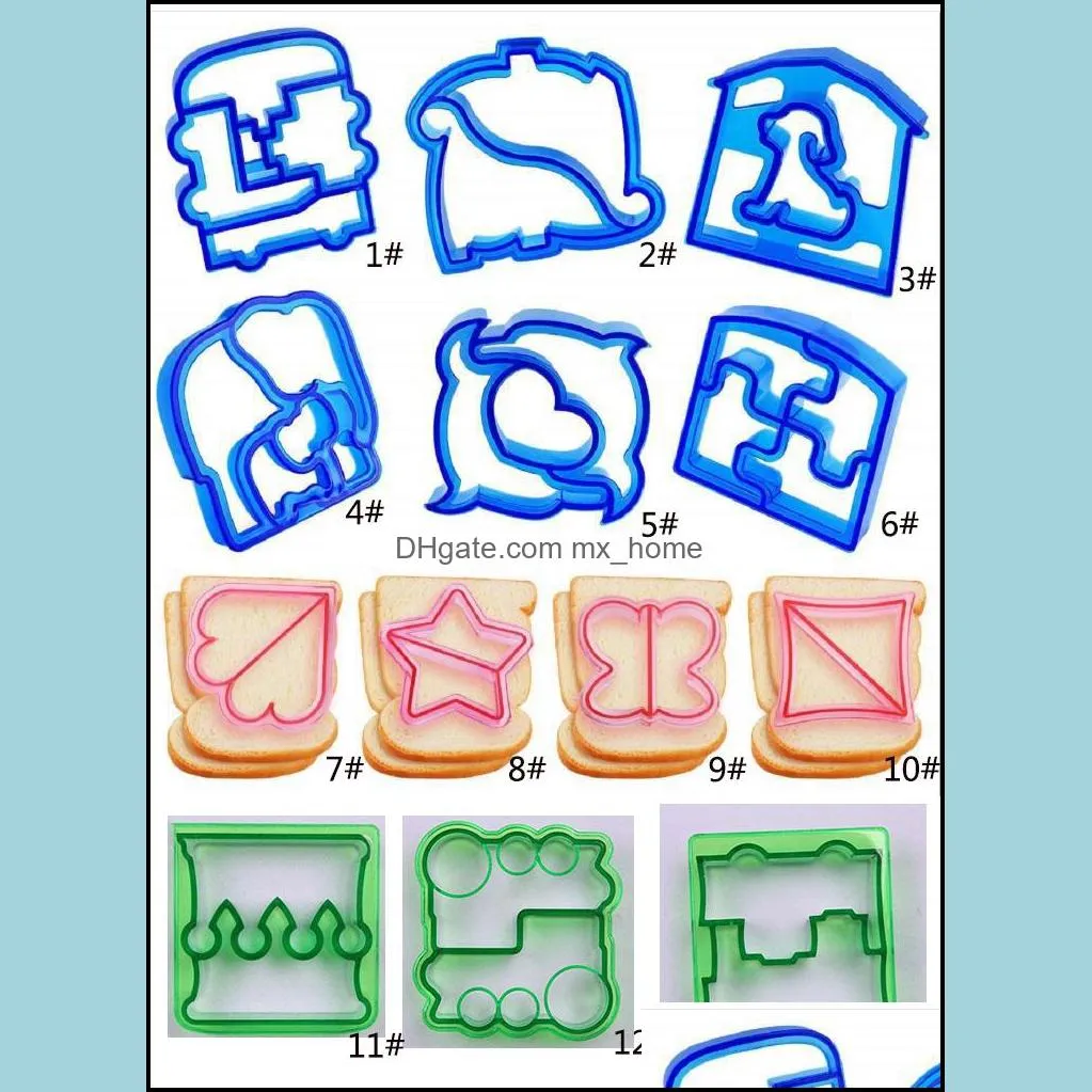 Wholesale Kids DIY sandwichs mould cutter lunch sandwich toast moulds bear car shape cake bread biscuit mold food cutting Baby Feeding