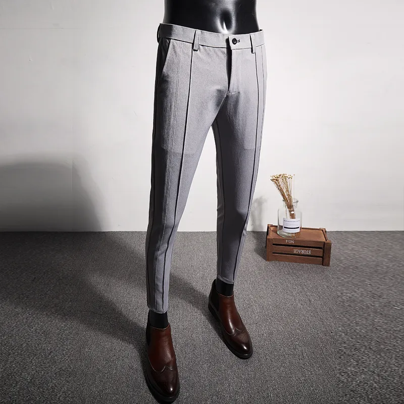 Casual Formal Wear Men's Trousers High Quality Suit Pants Men Brand Slim Fit Boutique Business Mens Dress Pant Simple 201109