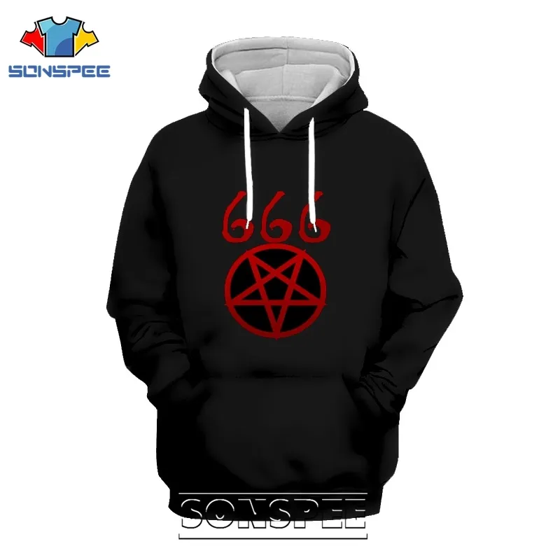 3D Printed Satan Hoodie Casual Demon Coat For Men & Women