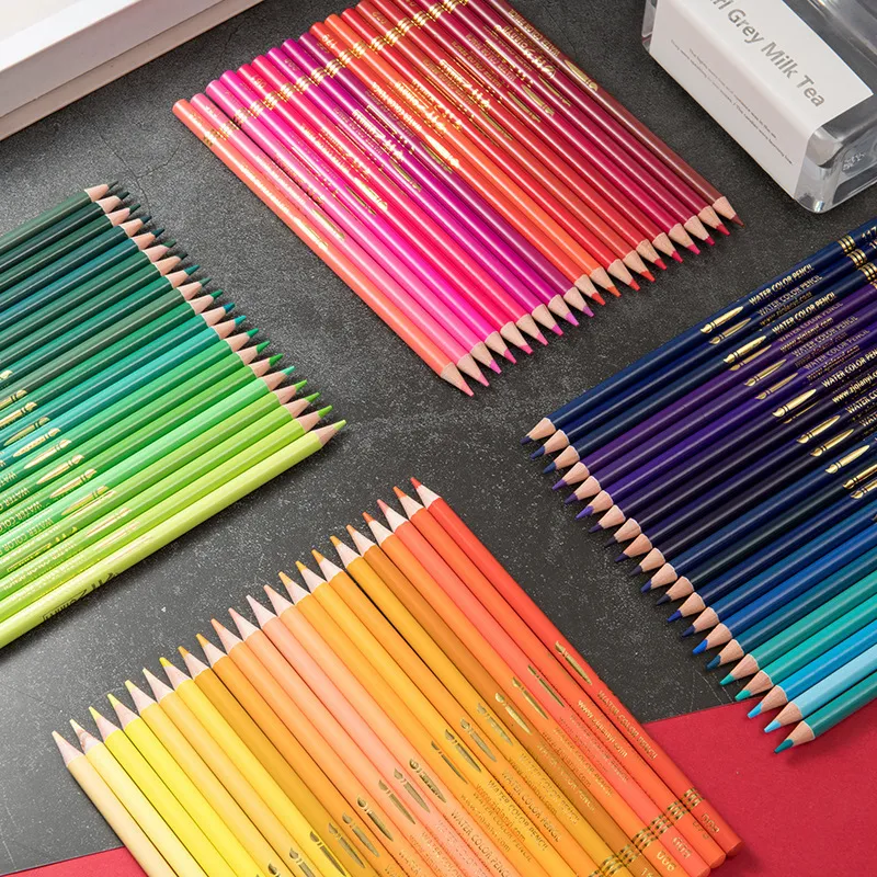 lápis oleoso solúvel em água 180 com saco de chumbo de cor conjunto / suprimentos de arte / lápis de cor Y200709