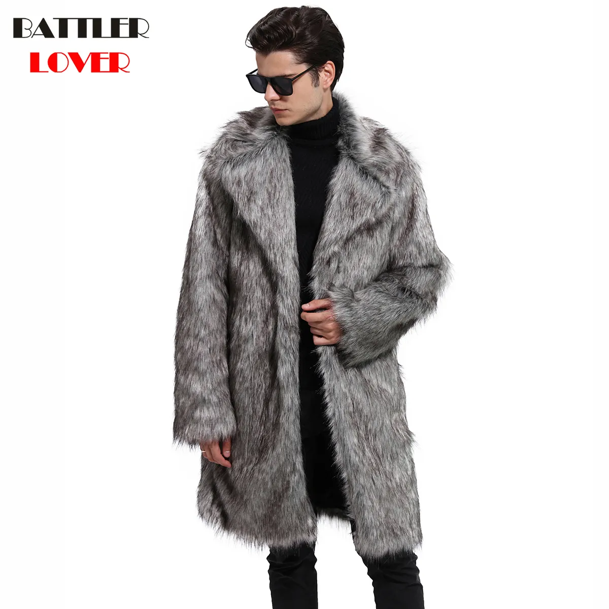  Mens Fur Coat Winter Warm Outwear Coats Faux Fur Men Punk Parka Jackets Hombre Leather Overcoat Genuine Fur Brand Clothing