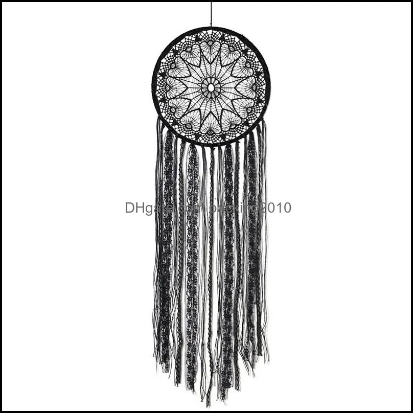 Black Boho & Eye of God Handmade Dream Catcher Home Traditional Blessing Gift for Car Wall Hanging Nursery Bedroom Kids