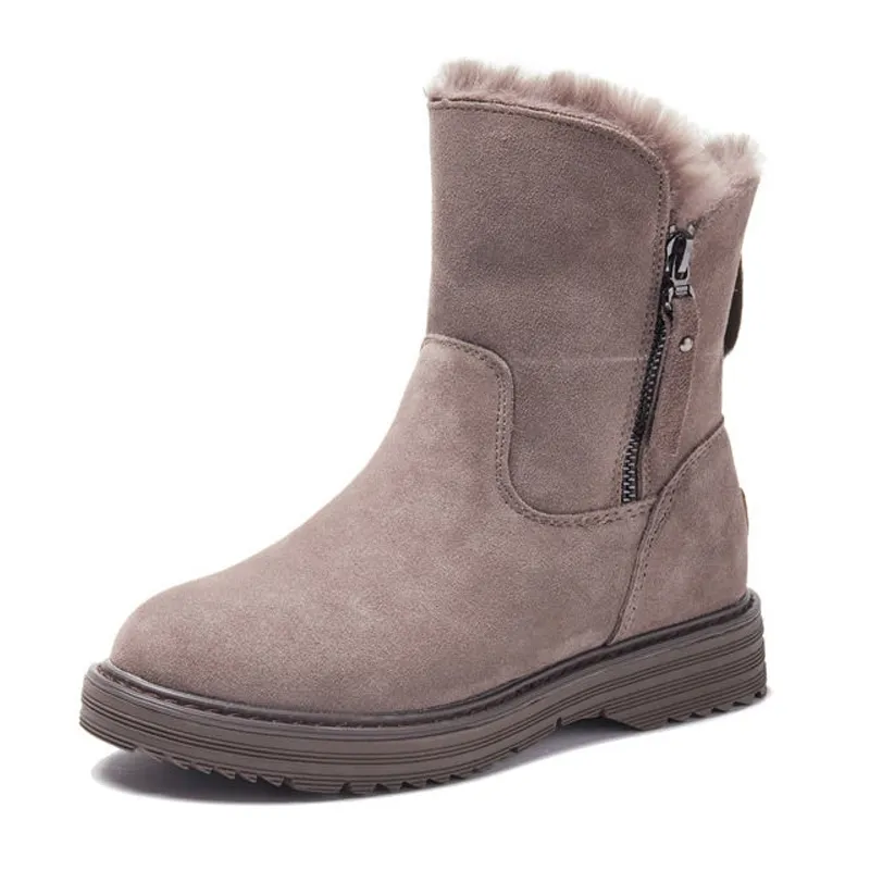 Stivaletti invernali in peluche con cerniera Scarpe scamosciate da donna calde da donna Botas De Mujer Y200915