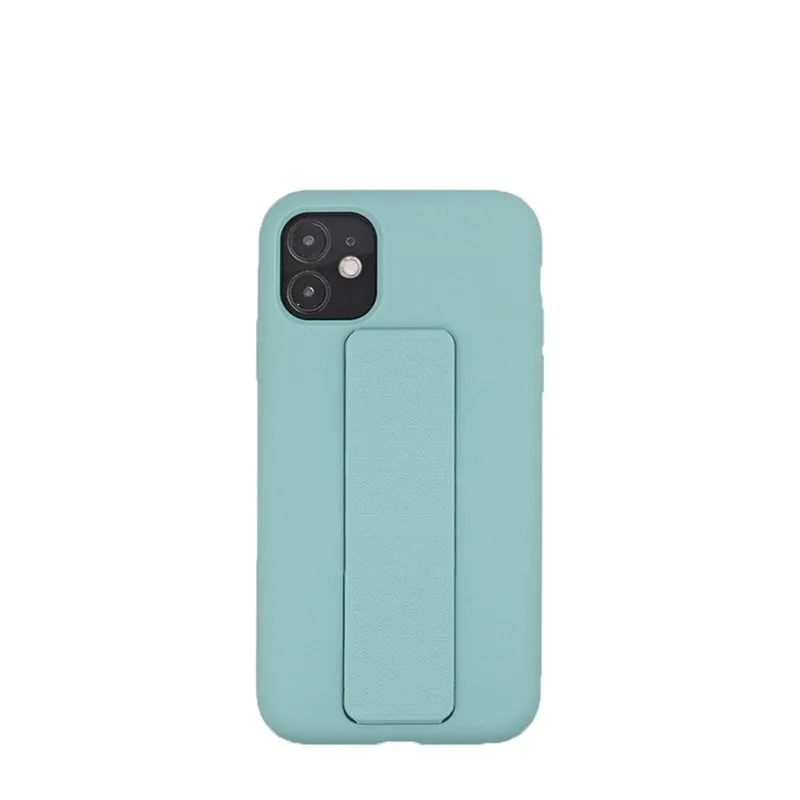 Colorful Soft Liquid Silicone Case for iPhone 12 Anti-stain Protective Back Cover with Stand for 11 PRO MAX XS XR 7 8 Plus