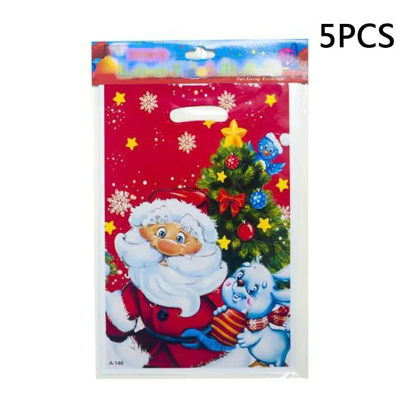 Envoltura de regalo 50 piezas PVC desechables bolsas de dulces de Navidad Decoraciones navideñas 4 tipos1