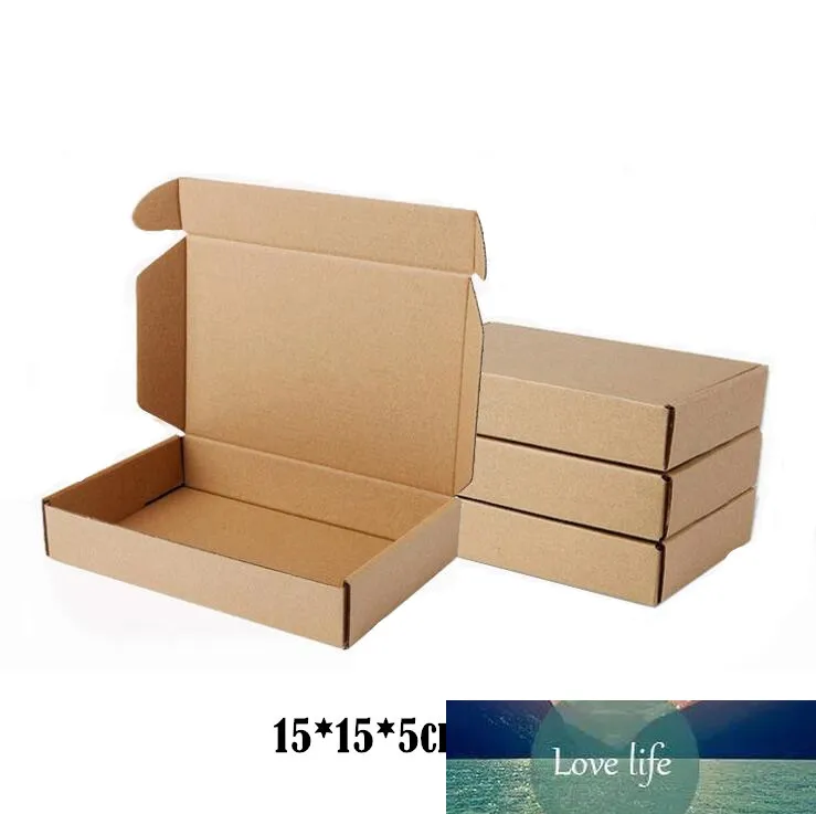 10 pz/lotto 15*15*5 cm Marrone Imballaggio Scatola di Carta Kraft Per Gioielli di Nozze Caramella di Cioccolato Pacchetto Regalo Fatto A Mano Mailing Box
