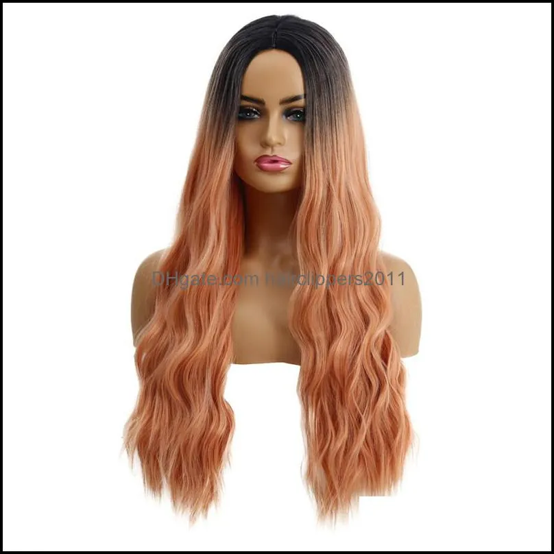 26 inches Synthetic Wig In 12 Colors Simulation Human Hair Wigs Natural Wave Perruques de cheveux humains WIG-345