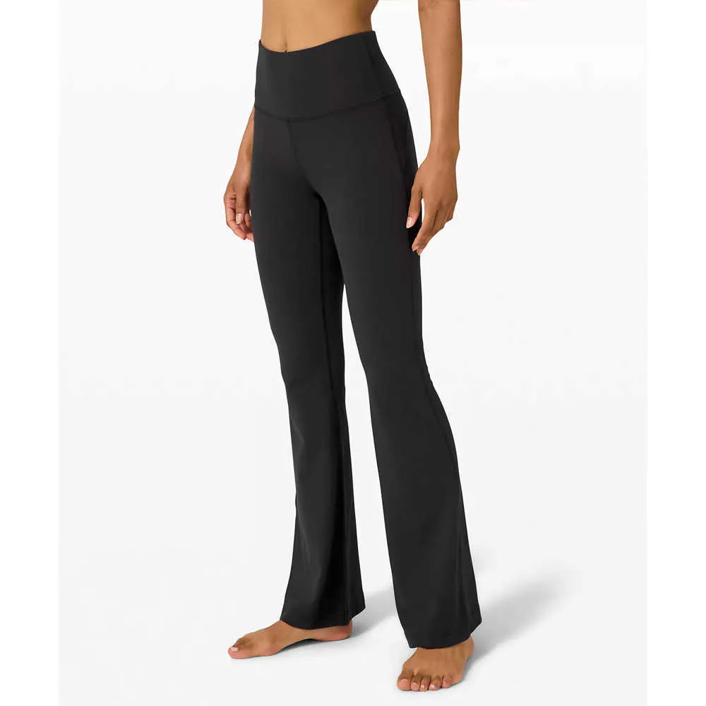 Calças femininas casuais esportivas flared groove leggings cintura alta elástica ioga alinhar roupas perna larga corrida dança treino_voghion.com
