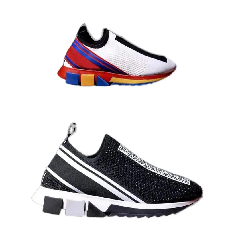 Diamanter Fritidsskor kvinnor Reseläder Elastiskt band sneaker mode dam Platt designer Löptränare Bokstäver kvinna sko plattform män gym sneakers storlek 35-45