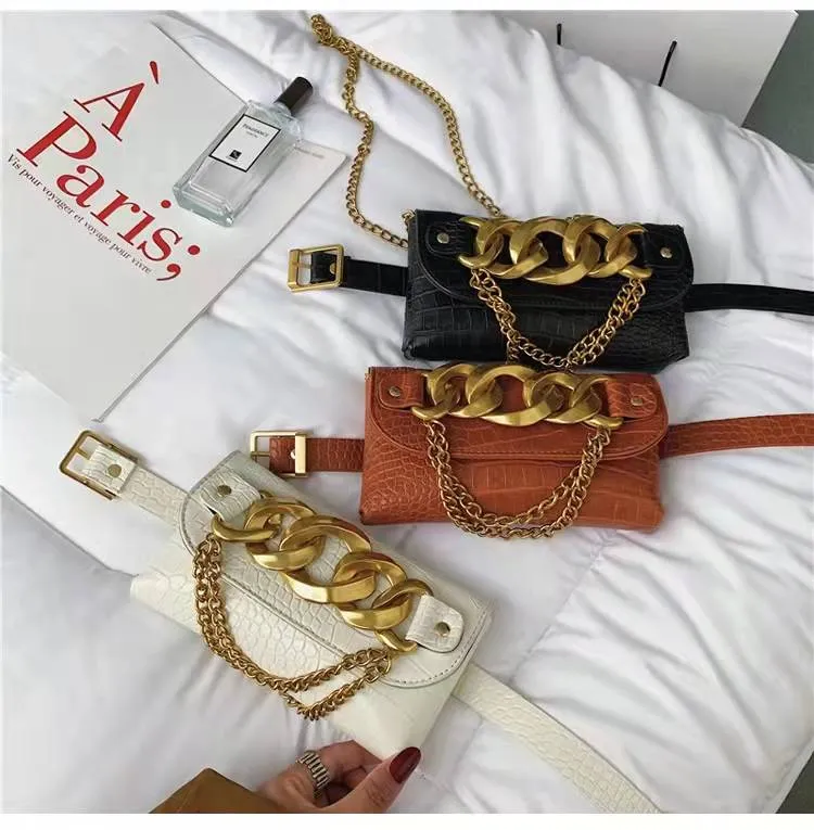 Designer shoulder bags Luxury Messenger bag for women Soft leather ladies Flip purse Fashion Chest bag Alligator Cross Body Handbags metal chain Wearable rivet HBP