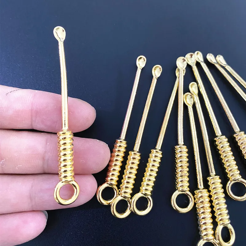 Washable Metal Screw Ears Pick Gold Plated Ear Extractor Antiskid Simplicity Ring Buckle Portable Easy Clean Fashion 0 33qk P2