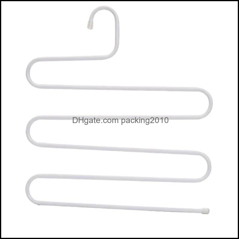 Colorful S type Metal pants rack clothing hanger European style trousers storage clip GWB13719