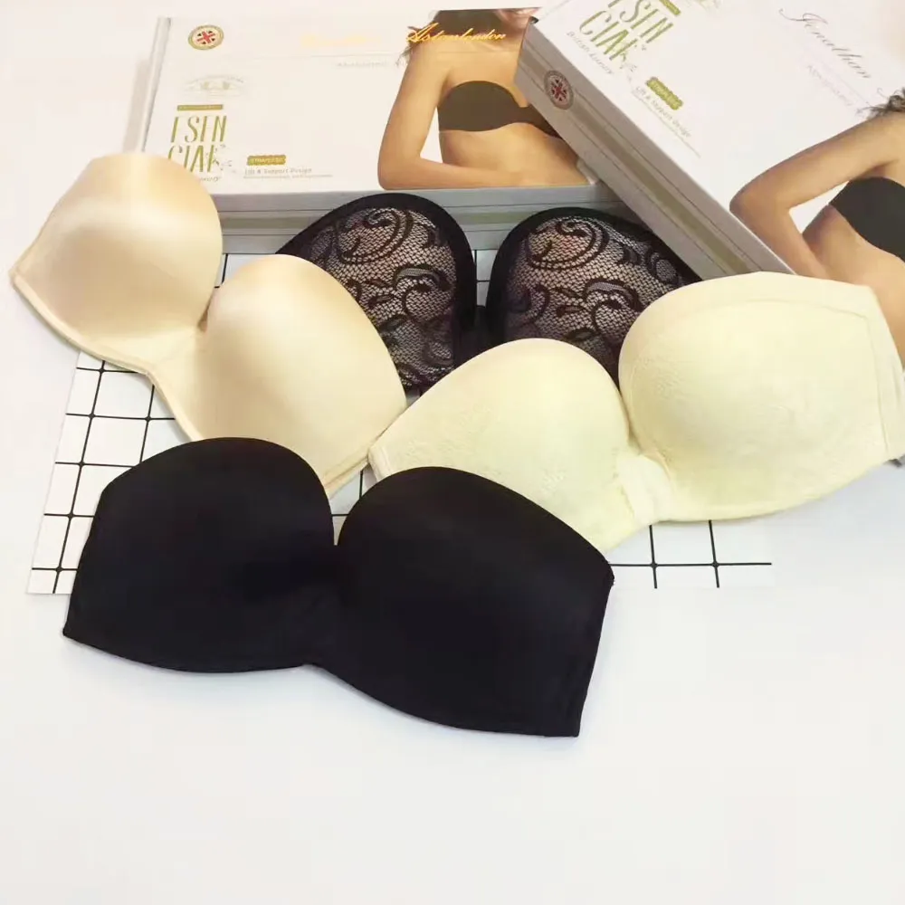 4 Colors Sexy Invisible Push Up Bras For Women Gather Clear Back