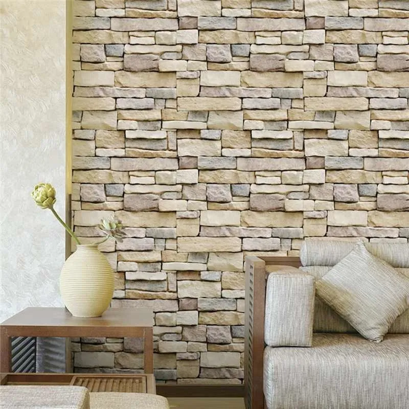 3D Wallpaper wall sticker Realistic Brick Effect Self Adhesive Rustic Decor Home