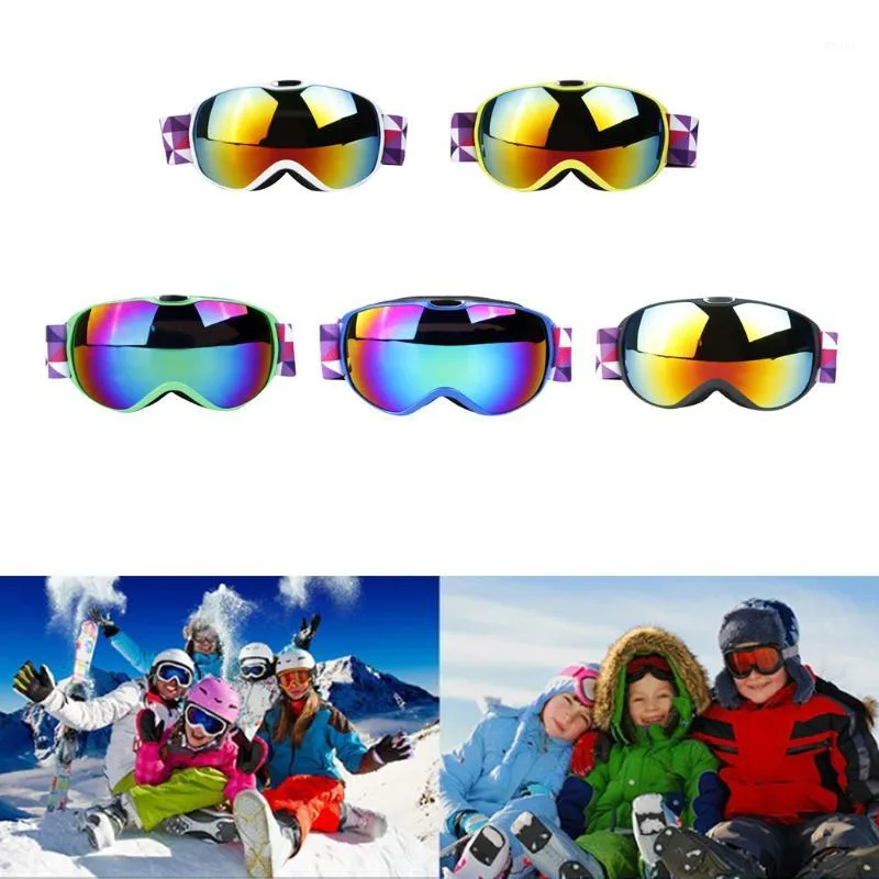 겨울 눈 스러움 스노우 보드 안경 안티 - 안개 자외선 보호와 고글 아이들을위한 더블 렌즈 Unisex snowmobile 스키 스케이팅 1