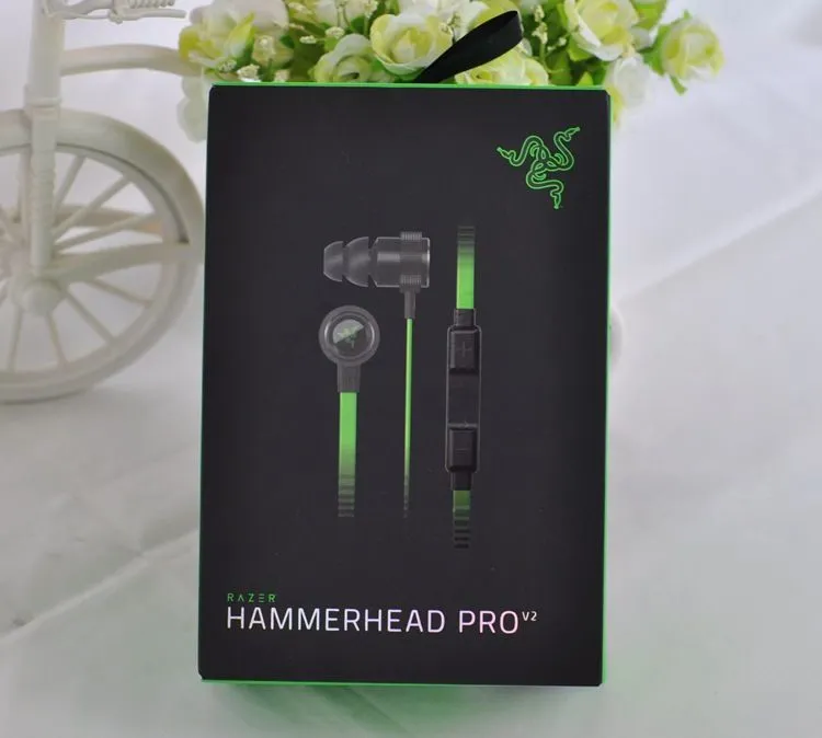 Cell Phone Earphones factory Earphone Microphone Gaming Headsets Headphone In Ear With Retail Box Noise Isolation Stereo Bass Razer Hammerhead V2 Pro