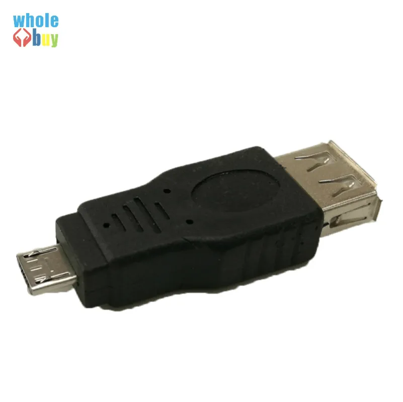 1000 pcs/lot noir USB 2.0 A femelle vers Micro USB mâle prise OTG hôte adaptateur convertisseur connecteur jusqu'à 480 Mbps pour PC téléphones portables