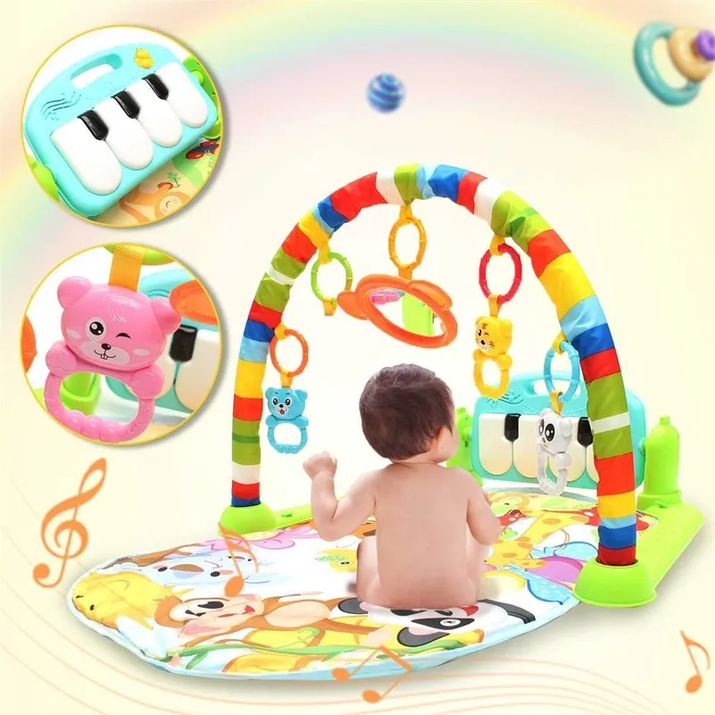 2 Stili Baby Music Rack Tappetino da gioco Tappeto per bambini Puzzle Tappeto Tastiera per pianoforte Tappetino per bambini Educazione precoce Palestra Crawling Game Pad Toy LJ200911