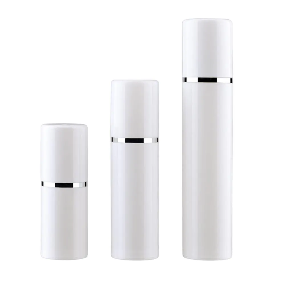 2020 15 30 50 ml TOM FOMPFILLABLE VIT VIT Högkvalitet Airless Vacuum Pump Bottle Plastic Cream Lotion Container Tube Travel Travel