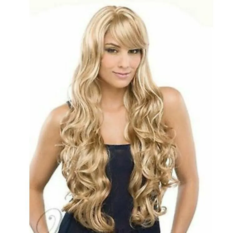 Electra Long Blond Curly Synthetic Hair Wig