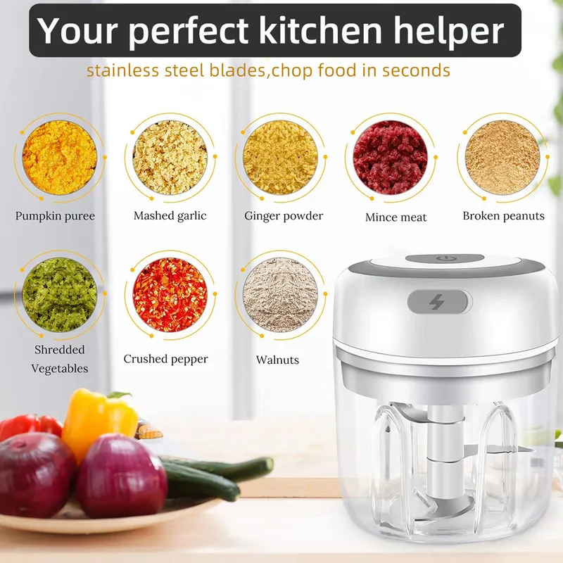 Wireless Electric Small Food Processor, Mini Food Chopper for Garlic Veggie Vegetables Fruit,Salad Mincing & Puree,Kitchen,1 Cup 250ml,bpa free,Pink