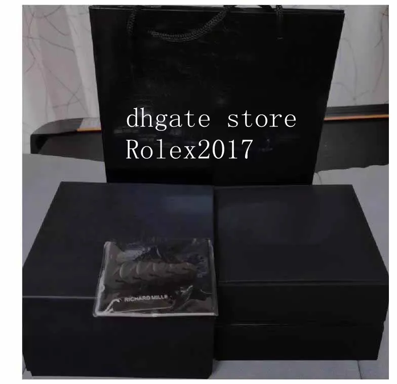 Hochwertige RM 50 056 035 Uhr Original Box Papiere Leder Holzboxen für Blake Chronographenuhren
