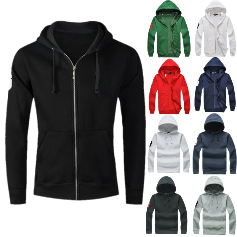 Mens polo hoodies hooded sweatshirts dimma hoody unisex hooded sweatshirt broderi zip hoodies pullover män och kvinnor höst Winte