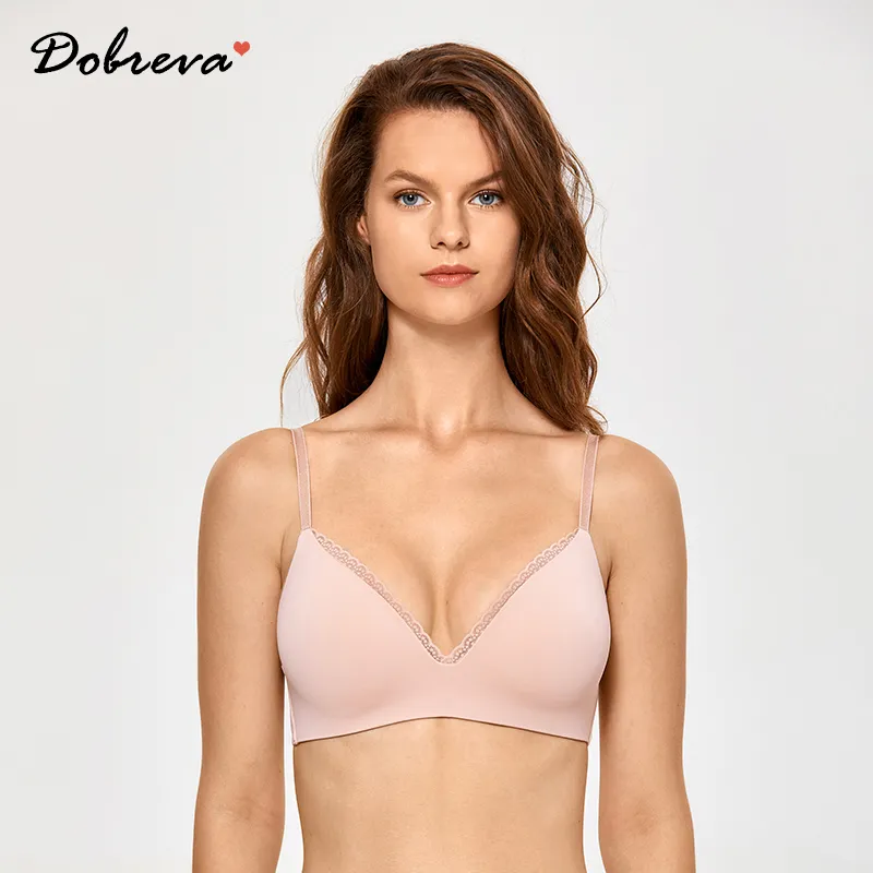 DOBREVA Womens Lightweight Lace Seamless T Shirt Lilyette Bras