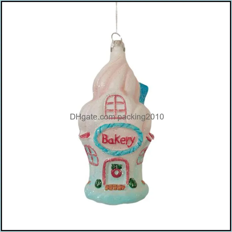 Christmas decorations scene layout ornament Small gift pendant Ice cream house