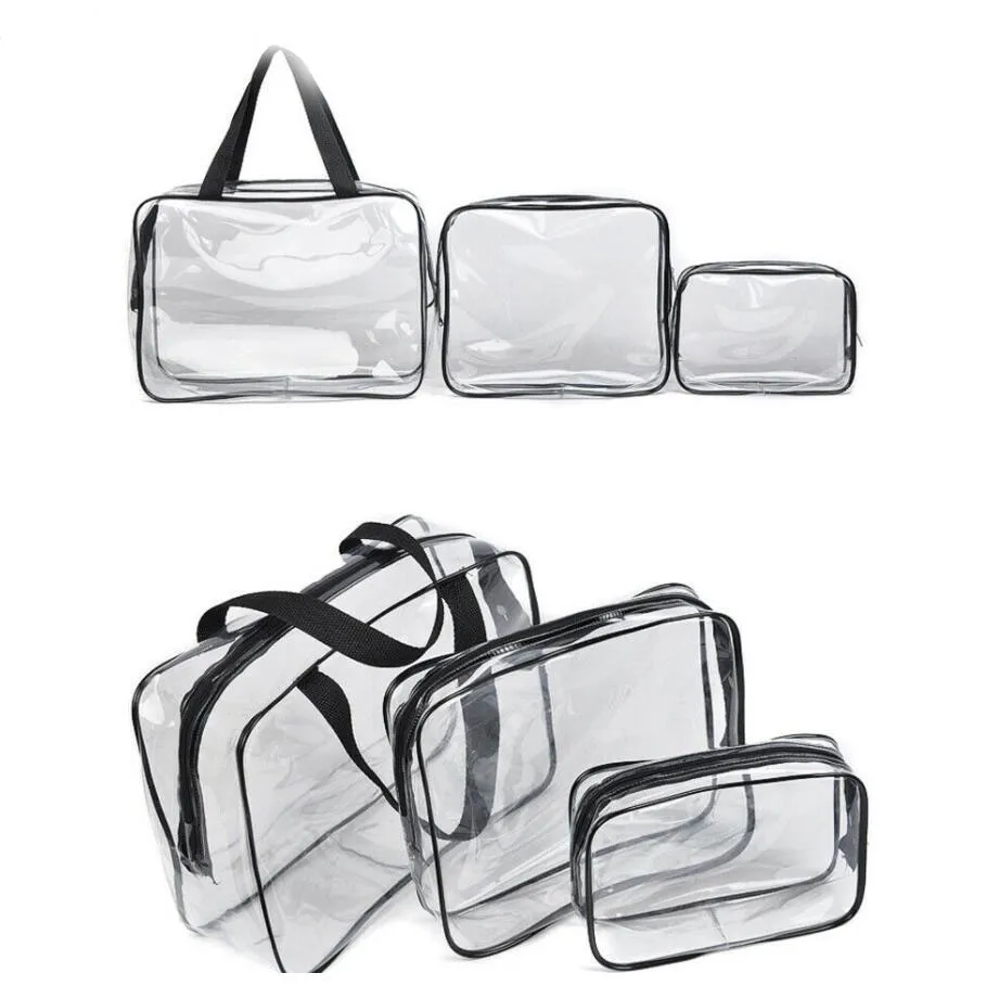 PVC voyage étuis transparents vêtements articles de toilette sac de  rangement boîte bagages serviette valise pochette Zip soutien-gorge  cosmétiques