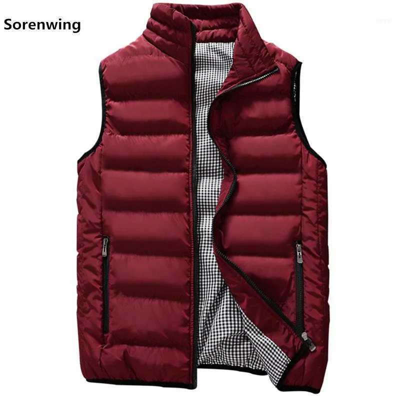 Nya västar Män Märke Mens Ärmlös Jacka Bottu-Padded Herr Vest Höst Vinter Casual Coats Man Waistcoat 5XL 0000011