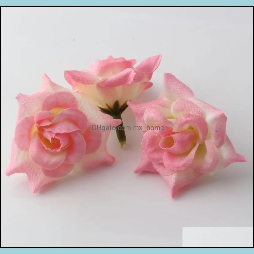 Hot ! 300pcs Pink Roses Flower Head Artificial Flower Wedding Decorating Flowers 5cm