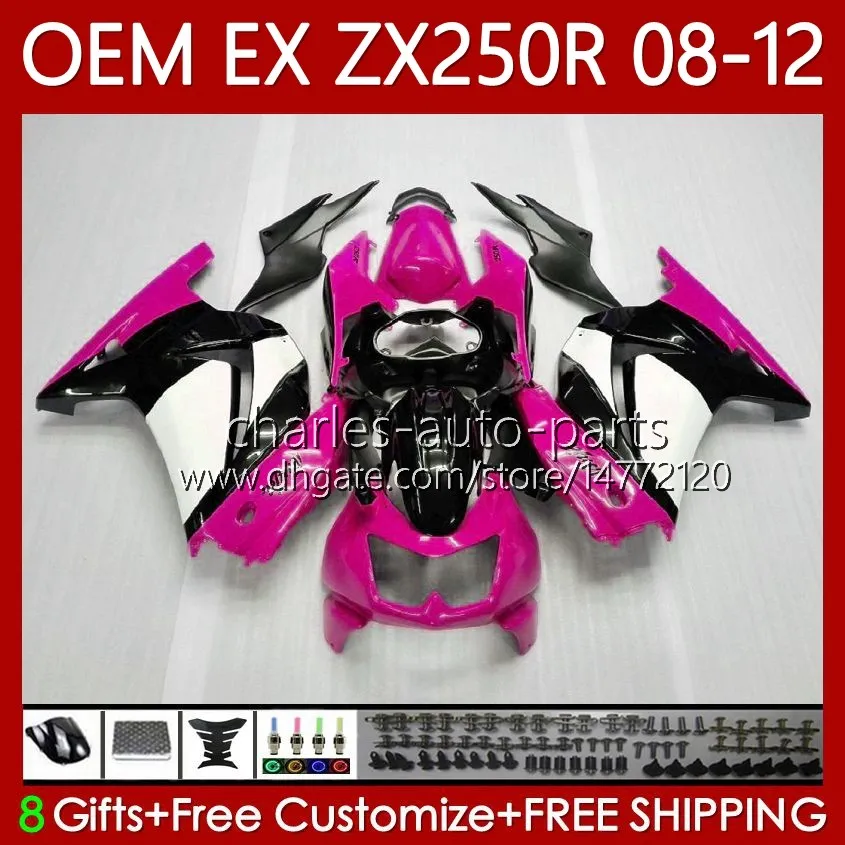 Injection Fairings For KAWASAKI NINJA EX ZX 250R EX250 ZX250 R 2008 2009 2010 2011 2012 Bodywork 81No.151 ZX250R EX250R 08-12 Rose pink ZX-250R 08 09 10 11 12 OEM Body