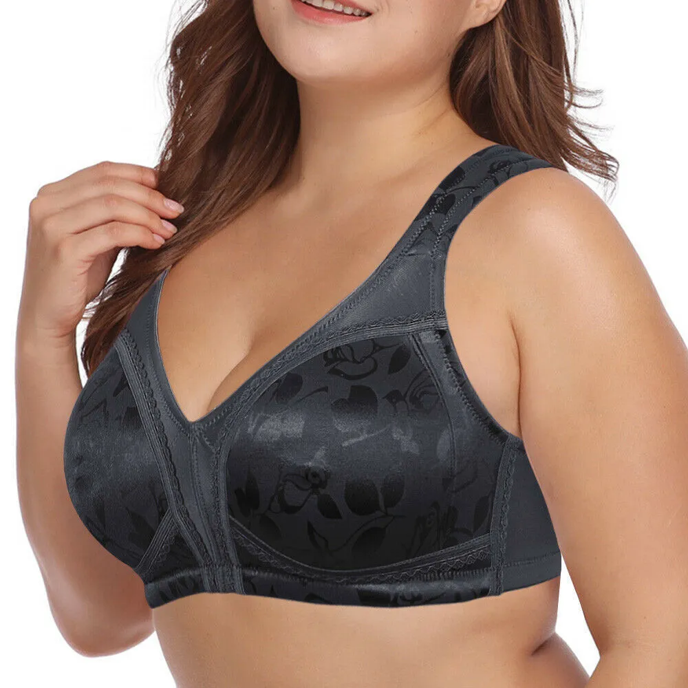 Cotton Bras for Women Plus Size Womens No Steel Ring Front Close Bra T Back  Plus Size Seamless Unlined Bra for Large Bust (A, M) : : Clothing,  Shoes & Accessories