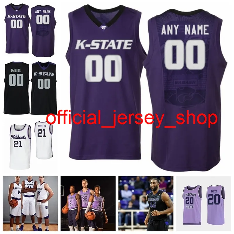 NCAA Kansasstatewildcats Jerseys Shaun Neal-Williams Chuckie Williams Brian Patrick Lon Kruger College Basketball Jerseys Custom