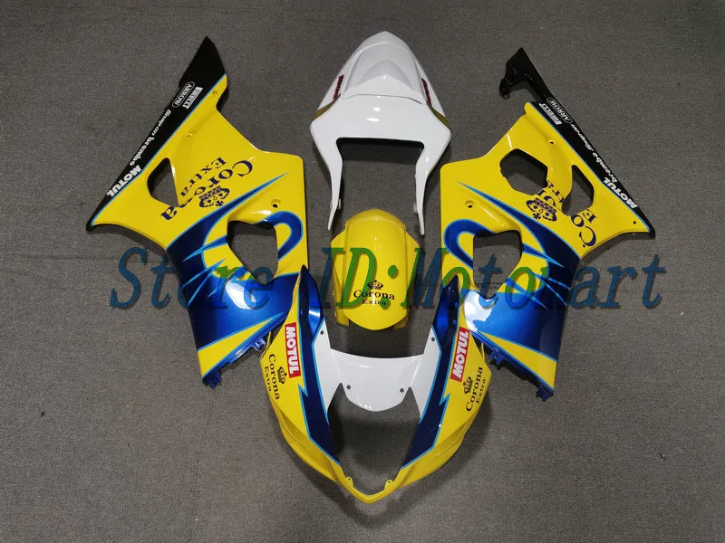 Kit carena stampo iniezione per SUZUKI GSXR1000 K3 03 04 GSXR 1000 2003 2004 Set carene ABS giallo freddo blu SE11