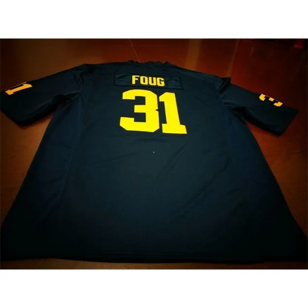 2324ブルーホワイト＃31 J. Foug Michigan Wolverines Alumni College Jersey S-4Xlorカスタム名前または番号カレッジジャージー